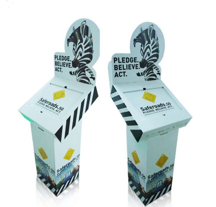 Cardboard Display With Stand And Super Market Shelves, Customized Sizes And Materials Are Accepted
